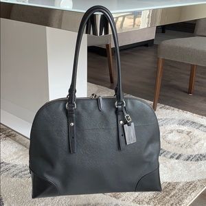 Tumi black saffiano leather tote + laptop bag